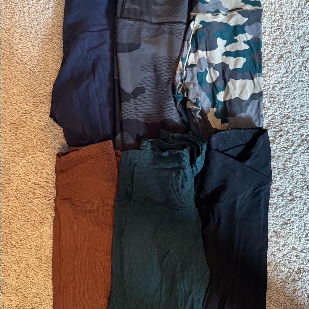 Assorted Aerie Leggings Set - Camo, Burnt Orange, Brown, Green, Navy, Black